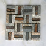Natural Slate Stone Mosaic Tile with Mesh-Back (SMC-SMP095)