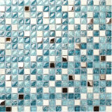 Stainless Steel Mix Crackle Glass Mosaic Tiles Kitchen Wall Tiles