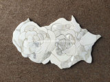 Waterjet Flower Design White Marble Mosaic Tile