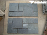 Mesh Black Slate Mosaic Tiles for Wall/Flooring (mm071)