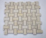 Home Decoration Marble Basketweave Stone Beige Mosaic for Wall Tiles