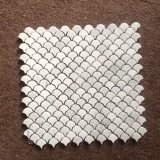 Bianco Carrara White Stone Marble Fan Shape Tile Floor Wall Mosaic