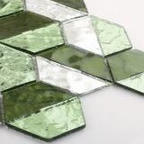 Italian Design Green and White Bathroom Tiles Crystal Glass Mosaic