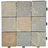 Natural Slate Stone Removable Flooring Tile with PE Base