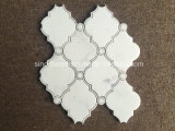 Bianco White Marble Diamond Pattern Water Jet Mosaic for Wall Tile