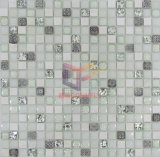 15*15*8mm White Resin Stone and Crystal Mosaic Tile (CSR073)