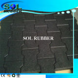 CE Certificated Black Color Passage Rubber Floor Tile