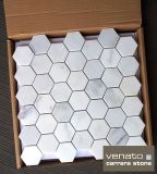 2 Inch Hexagon White Carrara Marble Mosaic