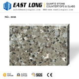 White with Little Grey More Sparkling Glass Quartz Stone Countertops