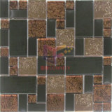Copper Color Rose Pattern Stainless Steel with Glass Mosaic (CFM904)