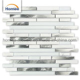 Aluminium Blend Super White Backspalsh Glass Stone Mosaic Tile