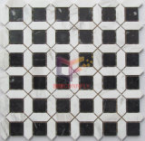 Black and White Mixed Stone Mosaic, Marble Mosaic (CFS1004)