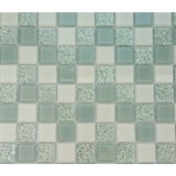 Cracked Iridescent Crystal Glass Mosaic Tiles