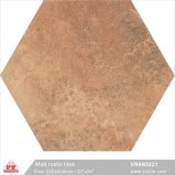 Foshan Brown Buiilding Material Rustic Ceramic Matt Porcelain Floor Six Corners Tiles (VR6N5221, 520X600mm/20''X24'')