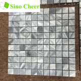 Square Italian Grey Cararra Marble Mosaic Tile Pattern