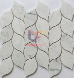Polished Face Leaf Like Carrara White Marble Mosaic Tile (CFS1183)