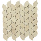 Wholesale Leaf Shaped Backsplash Tile Stone Beige Marble Mosaic