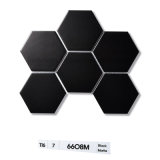 95X110 Glazed Black Matte Hexagon Porcelain Mosaic Tile for Intrior and Extrior Use