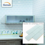 China Creative Shower 8mm Rectangle Blue Glass Tile Mosaic