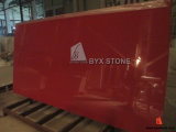Red Artificial / Manmade Quartz for Slab, Tile and Countertop