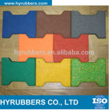 Dog-Bone Colorful Granules Rubber Floor Tiles