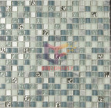Sky Blue Crystal and Marble Mixed Mosaic Tiles (CS082)