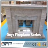 Luxury Natural Stone Hand-Carved Onyx Fireplace Mantel for Interior Decoration