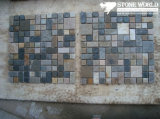 Mixed Color Slate Mosaic Tiles for Wall Decoration (mm066)