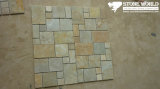 Mesh Yellow Grey Slate Mosaic Tiles for Wall (mm080)