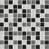 Black White Grey Mixed Glass Mosaic Tile
