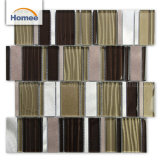 Hot Sale Shinning Sand Strip Shape Brown Color Glass Mosaic