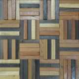Rustic Mix Color Wooden Tile Stripe Ancient Boat Wood Mosaic