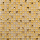 SD003 300X300 Wall Decoration Yellow Color Glass Ice Crack Mosaic