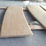 Polished Beige Travertine Curved Marble Stone Tile for Coppings