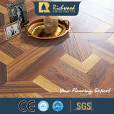 Teak Commercial 8.3mm Hickory Timber V-Grooved Sound Absorbing Laminbated Laminate Floor