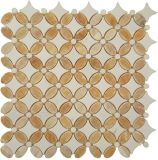 Flower Series Honey Onyx + Thassos White Mosaic Tile