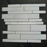 Honed White Marble Stone Mosaic Tile for Outdoor Landscape Wall