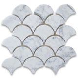 Carrara White Fan-Shaped Marble Mosaic Tile