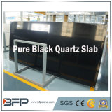 Chinese Original Pure Black Natural Quartz Stone Slabs for Wholesale
