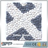 Mixed Pebble Mosaic Flooring Tile with White and Black