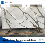 Polished Quartz Stone Slabs for Kitchen Countertops/ Table Tops/ Vanity Tops with High Quality (Calacatta)