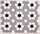 23*23mm Honeycomb Hexagonal White Ceramic Mosaic Tile for Decoration.