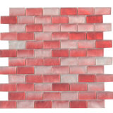 High Quality Sand Crafts Frosting Red Fluorescence Glass Mosaic Tile
