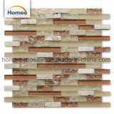 Ice Crack Colorful Irregular Backplash Kitchen Linear Glass Mosaic Tile for Wall