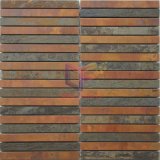 Strip Copper Tile Mix Cultured Stone Mosaic Tile (CFM1057)