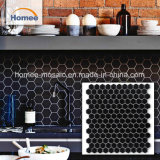 Background Wall Beautiful Black Mosaic Patterns Hexagonal Shape Mosaic Tile
