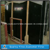 Cheap Polished Chinese Pure Black Jade Marble Slabs for Countertop/Patio/Paving