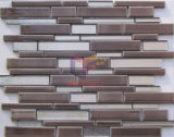 Chocolate Color Ceramic with Silver Crystal Mosaic Tile (CFS641)