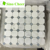 Chinese Oriental White Marble Mosaic with Grey DOT for Wall Tiles