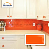 Pure Orange Kitchen Tile Beveled Backsplash Mosaic Subway Tile